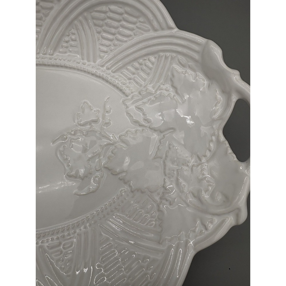 Vintage‎ Italian Ceramic Serving Platter Made in Neuwirth Italy Floral Design - Picture 8 of 11